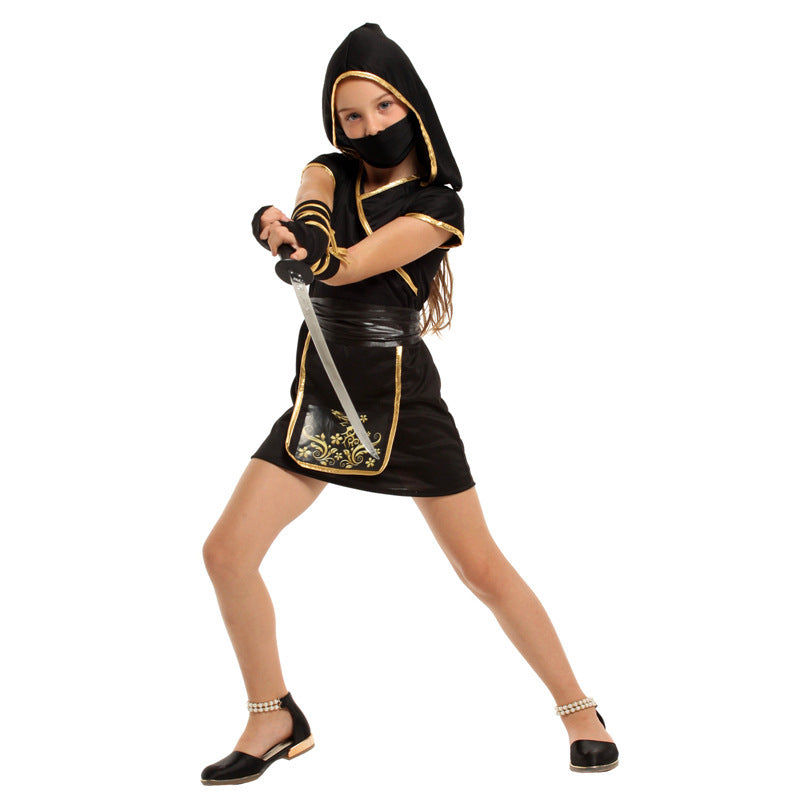 Girls’Ninja Halloween Costume Kids 2-Piece Outfit Set - Dazzling Beauty Solution
