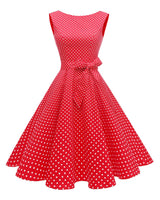 Women's Boatneck Sleeveless Swing Vintage 1950s Cocktail Dress