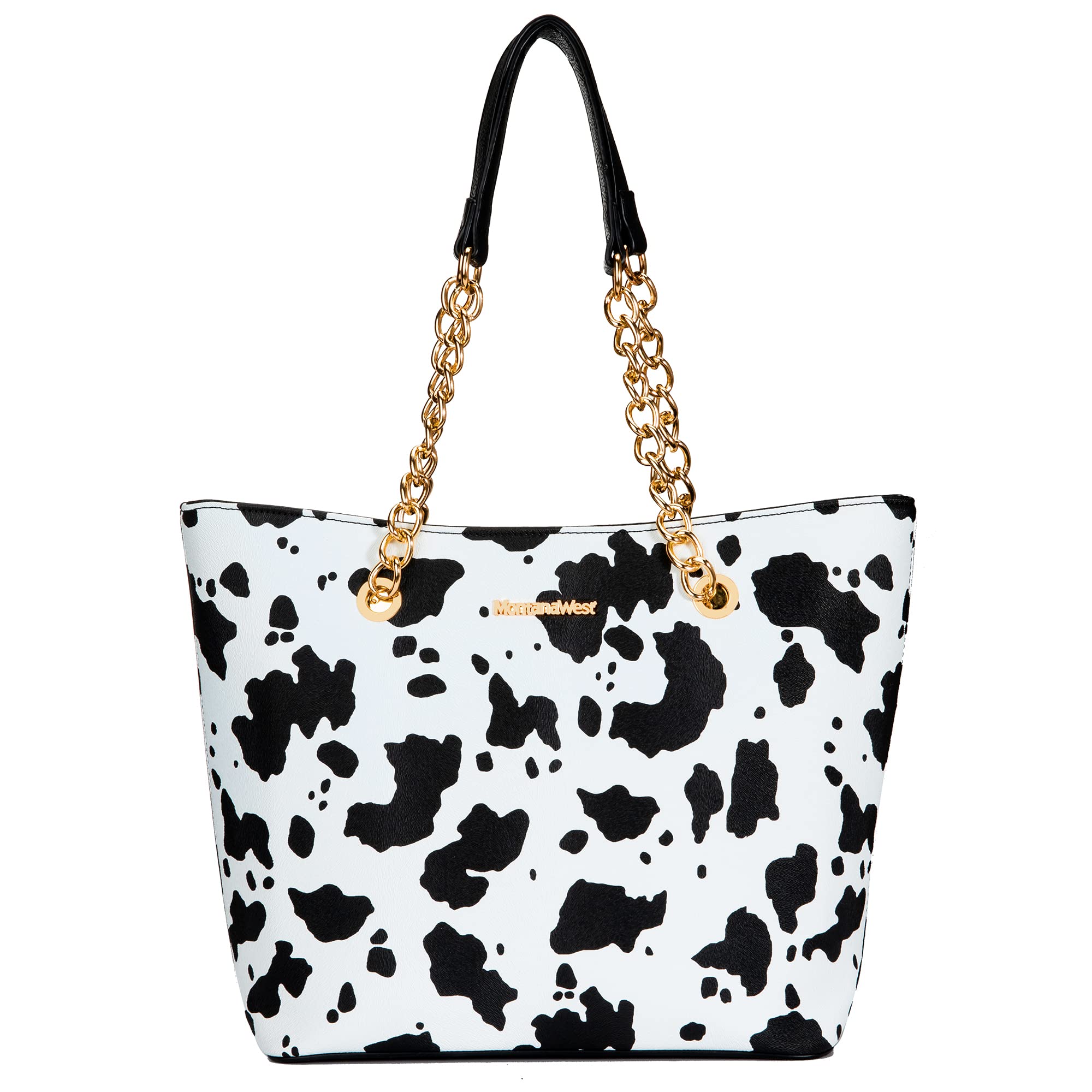 Montana West Women's Chain Top-Handle Tote Bag | Large Capacity Vegan Leather Handbag | 90-Day Warranty