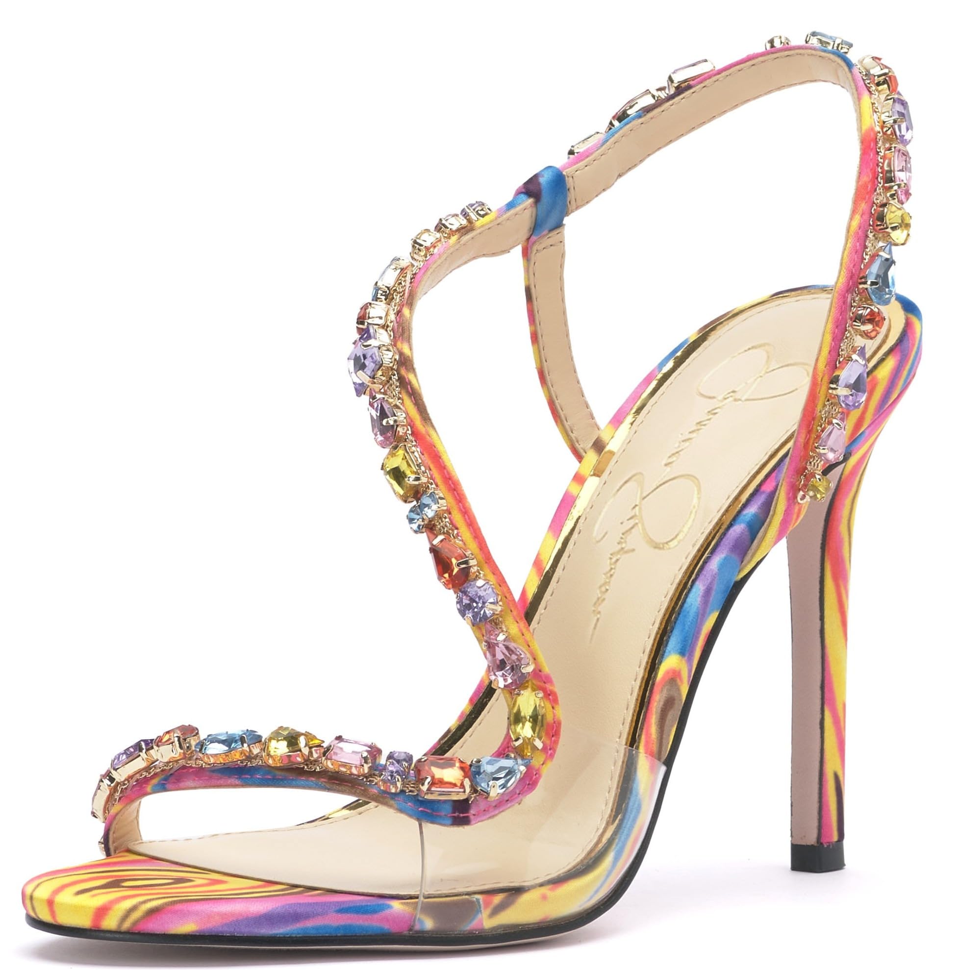 Jessica Simpson Jaycin High Heel Sandal | Satin Slip-On | Sizes 5–9.5