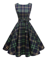 Women's Boatneck Sleeveless Swing Vintage 1950s Cocktail Dress