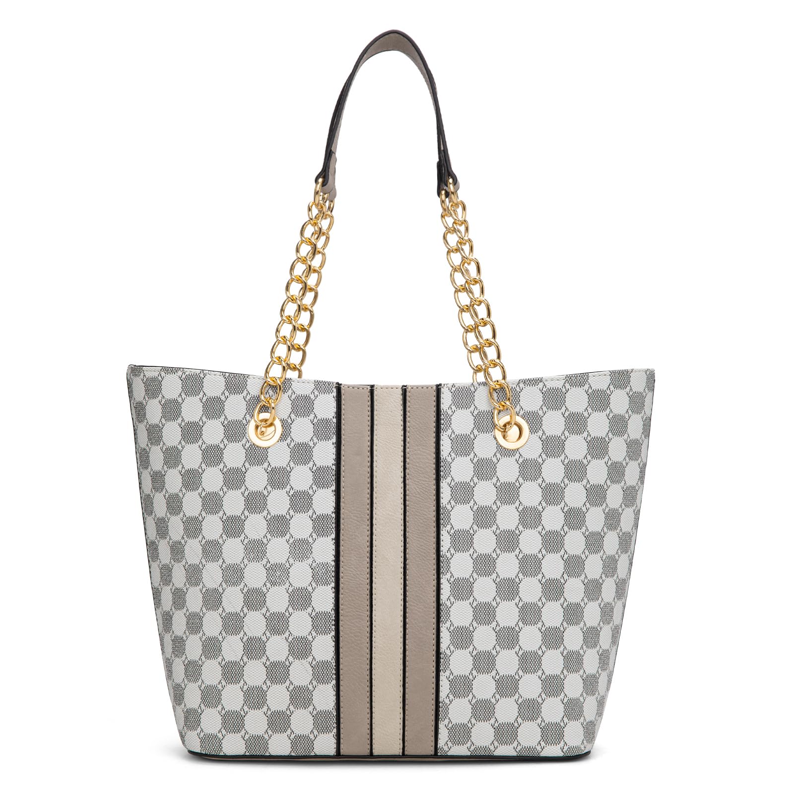 Montana West Women's Chain Top-Handle Tote Bag | Large Capacity Vegan Leather Handbag | 90-Day Warranty