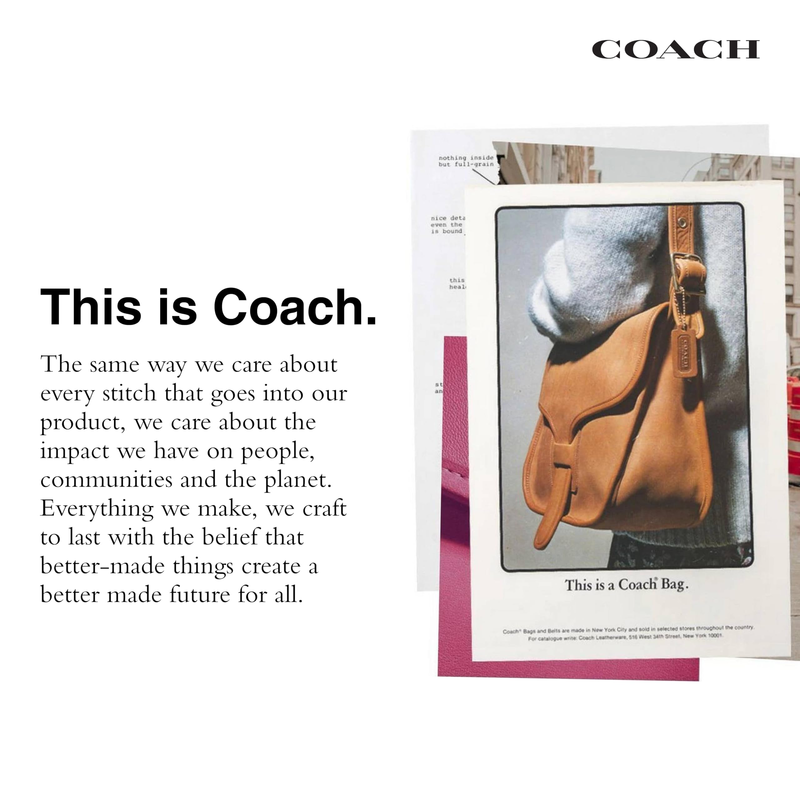 COACH Natural Grain Leather Bag All Colors