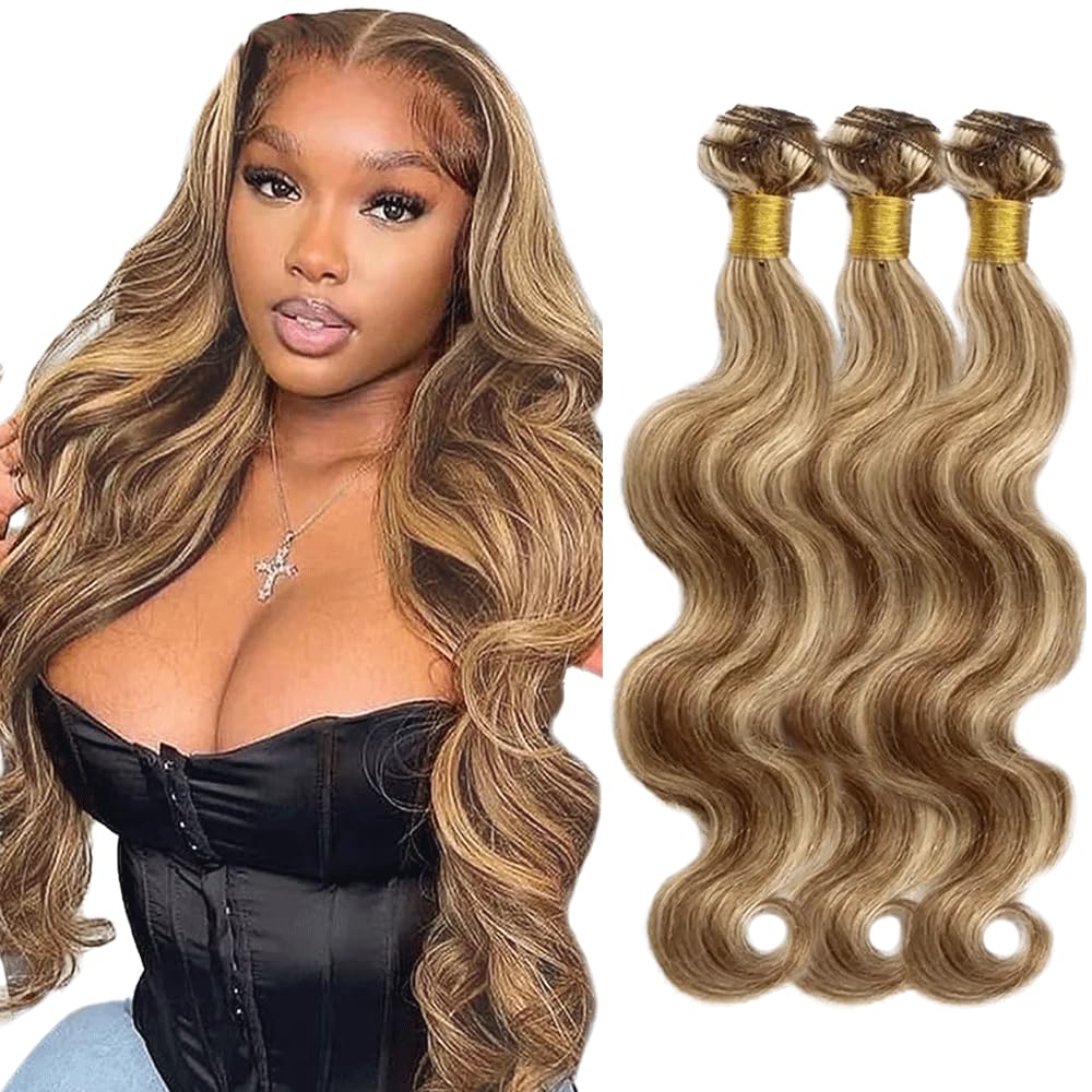 YOUNGHANN Brazilian P4/613 Body Wave Human Hair Bundles – Highlight Blonde Virgin Hair