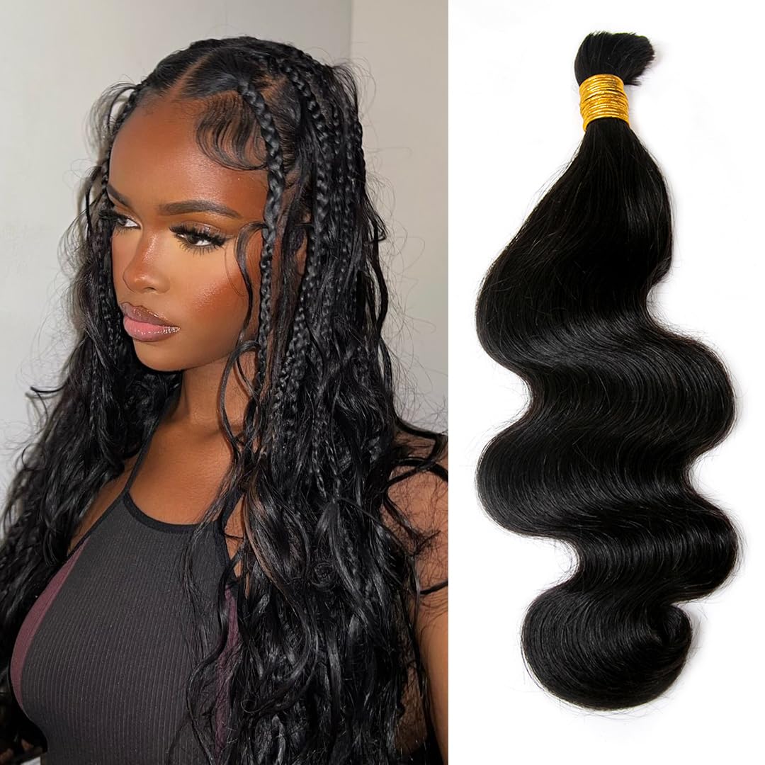 YWIGS 100% Human Braiding Hair 100g – Boho Knotless Braids, Deep Wave, Water Wave & More