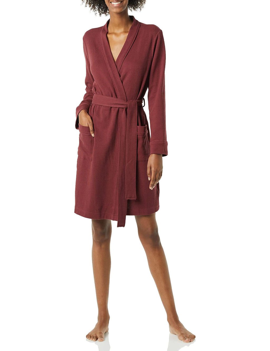 Amazon Essentials Women's Lightweight Waffle Full-Length Bath Robe (Available in Plus Size)
