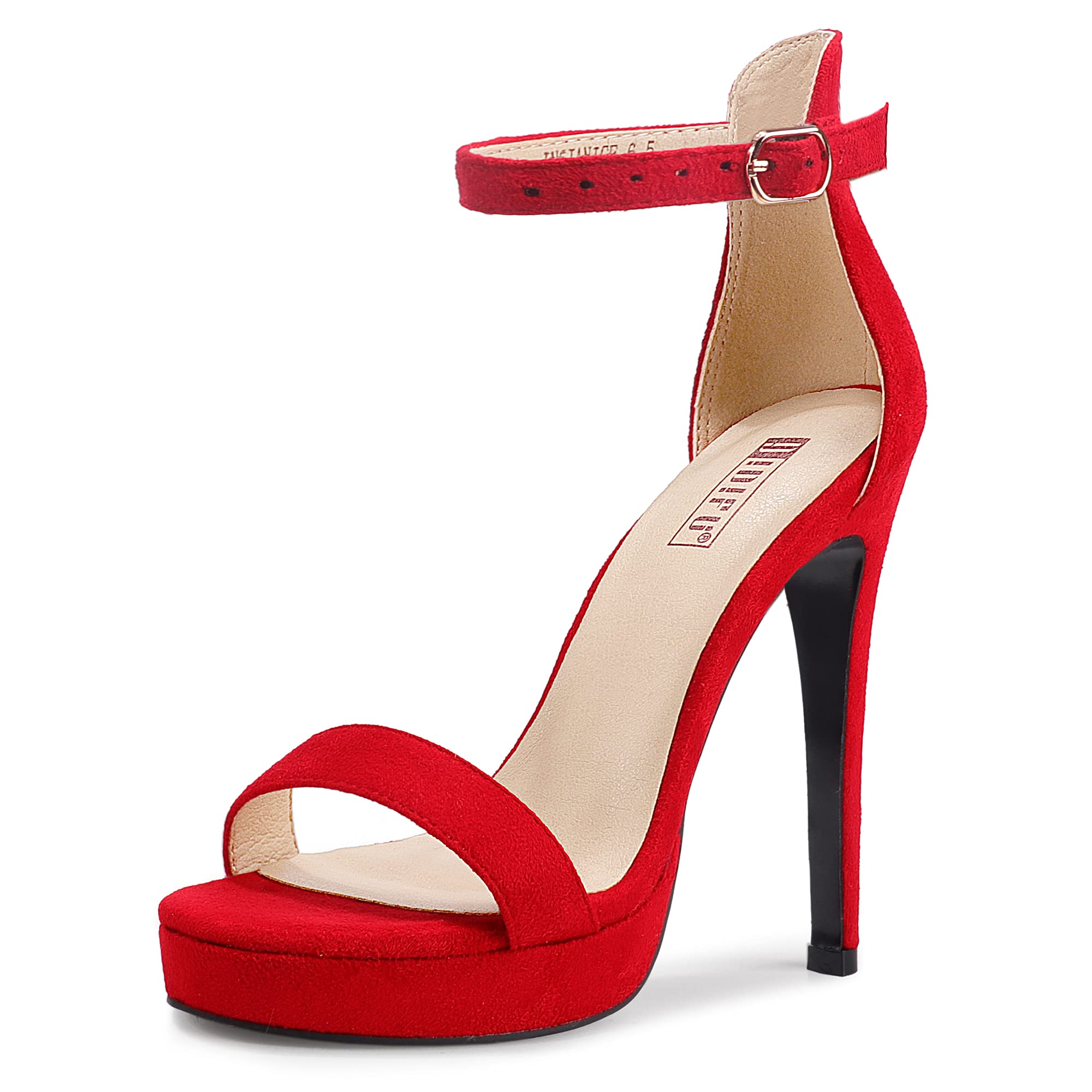 IDIFU Women's 5" Platform Stiletto Heel Sandals | Ankle Strap Open Toe | Wedding & Party