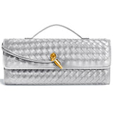 Jumping Deer Woven Clutch Purse | PU Leather Evening Bag | Clutch, Shoulder & Crossbody