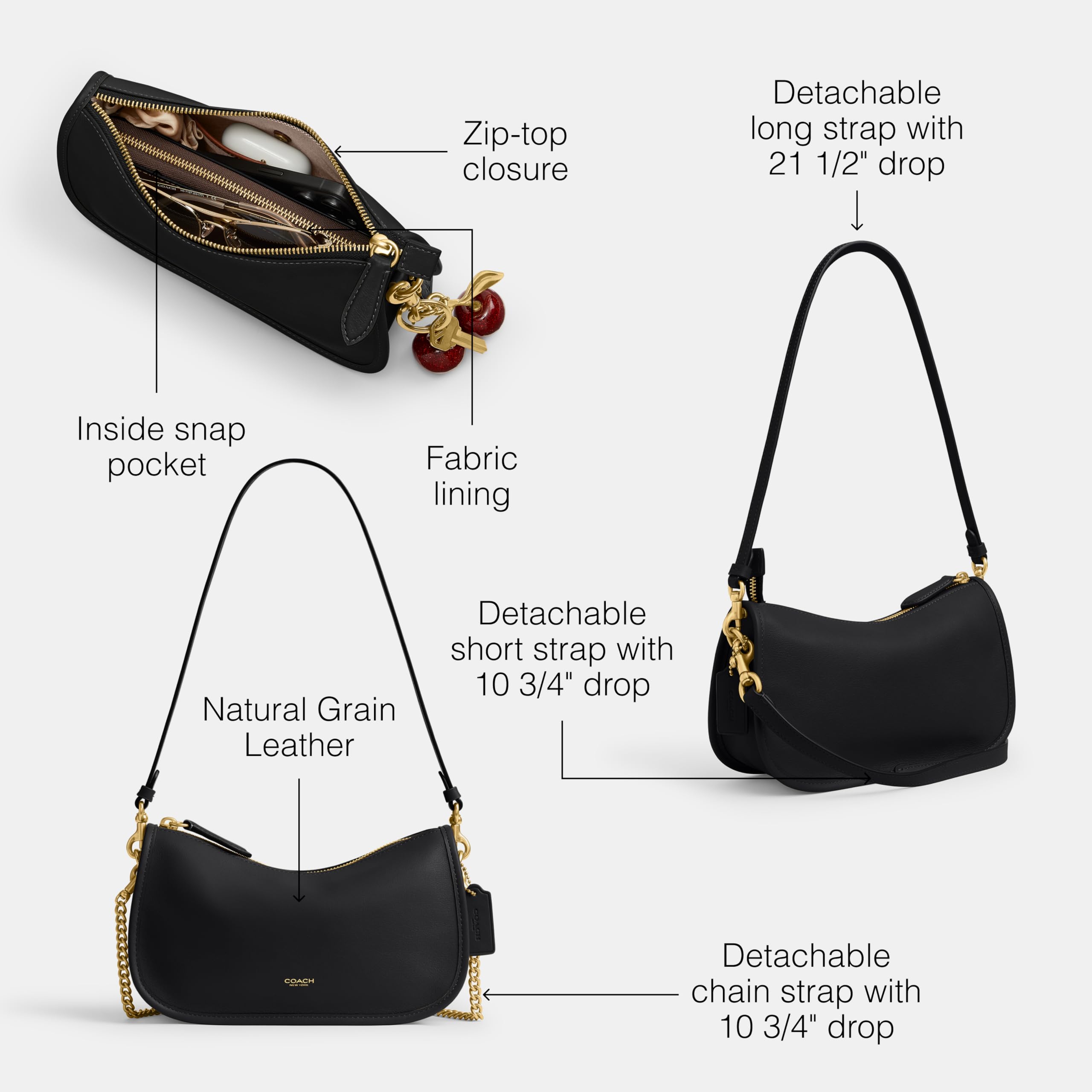 COACH Natural Grain Leather Bag All Colors