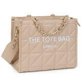 Chinllo Women's Quilted Tote Bag | Top Handle Satchel with Shoulder Strap | S, M, L
