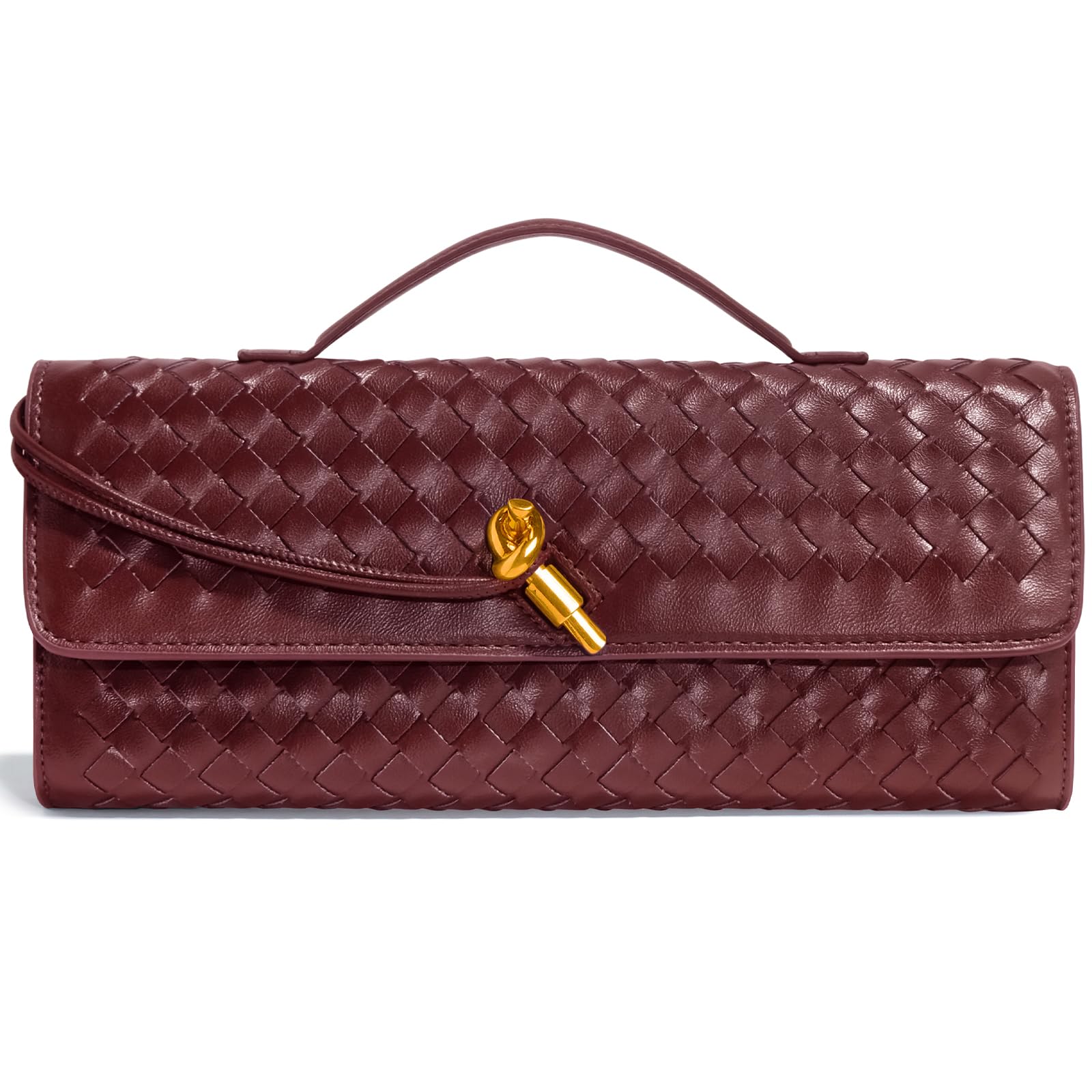 Jumping Deer Woven Clutch Purse | PU Leather Evening Bag | Clutch, Shoulder & Crossbody