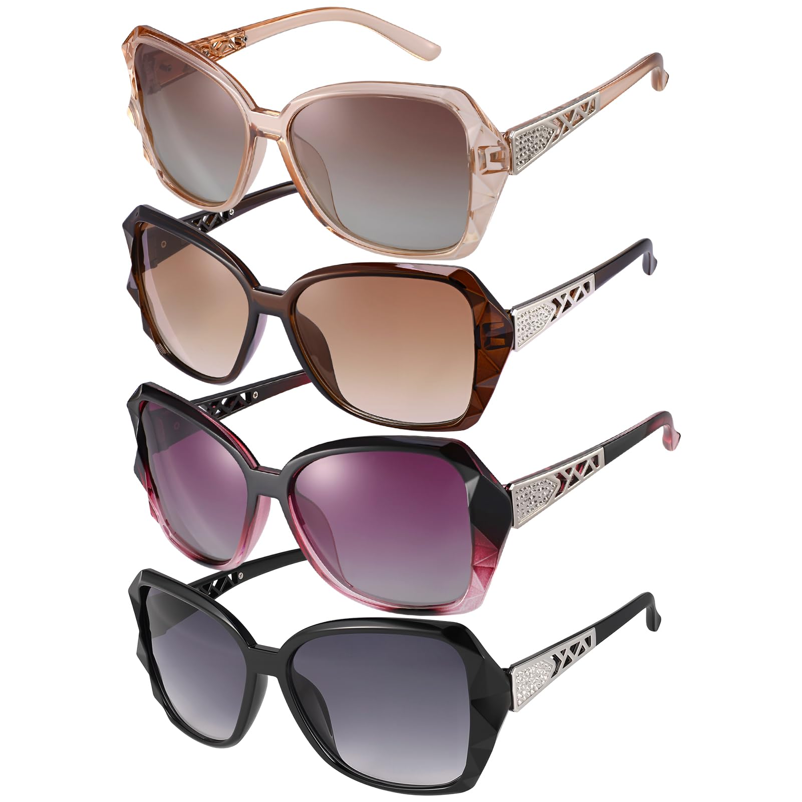 Oversized Rhinestone Sunglasses Set - Dazzling look.