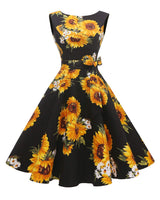 Women's Boatneck Sleeveless Swing Vintage 1950s Cocktail Dress