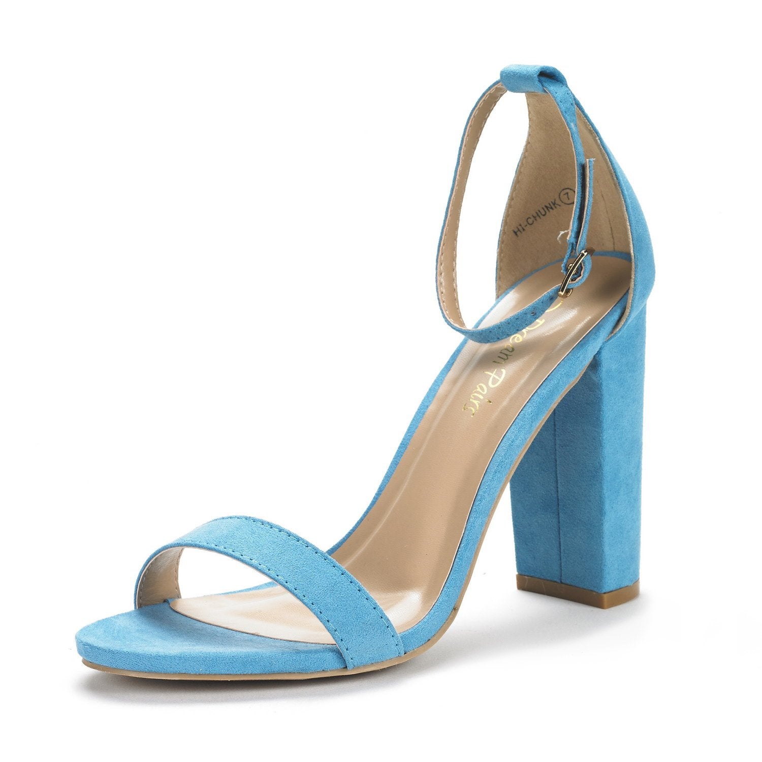 DREAM PAIRS Women's Hi-Chunk 4" Chunky Heel Sandals | Open Toe Ankle Strap | Vegan Leather