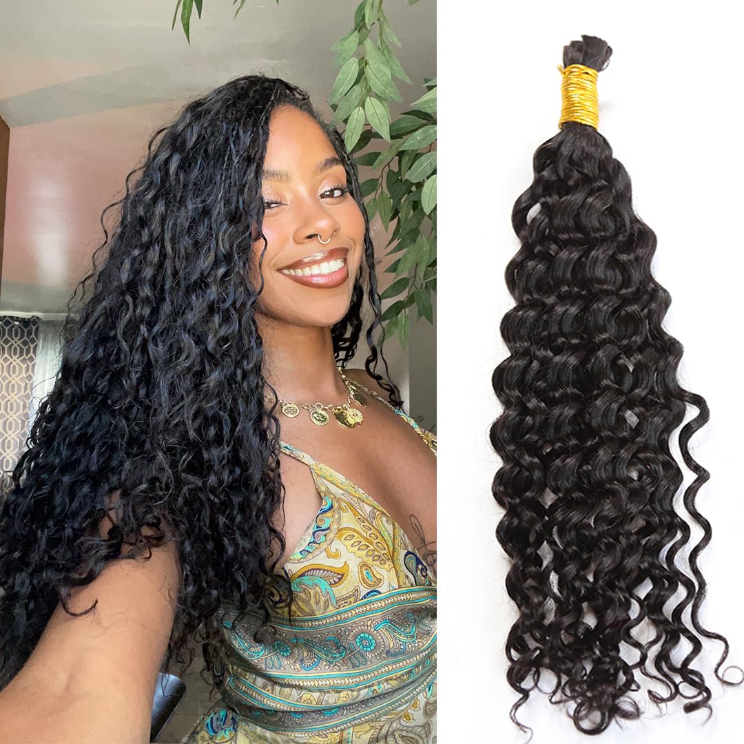 YWIGS 100% Human Braiding Hair 100g – Boho Knotless Braids, Deep Wave, Water Wave & More