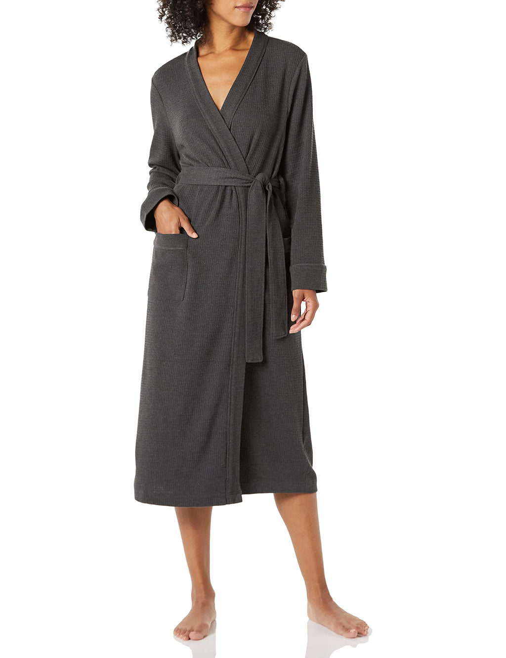 Amazon Essentials Women's Lightweight Waffle Full-Length Bath Robe (Available in Plus Size)