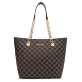 Montana West Women's Chain Top-Handle Tote Bag | Large Capacity Vegan Leather Handbag | 90-Day Warranty