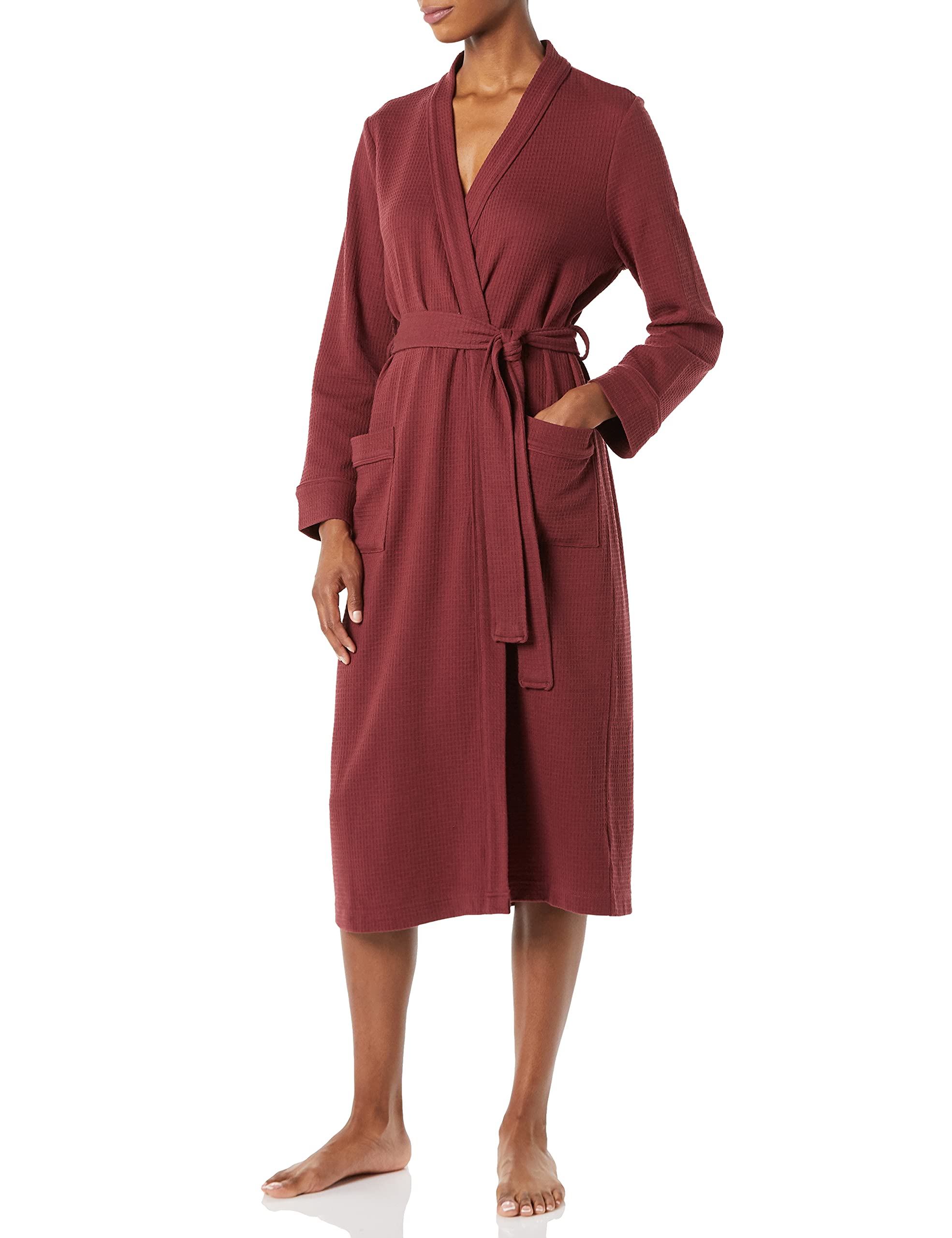Amazon Essentials Women's Lightweight Waffle Full-Length Bath Robe (Available in Plus Size)