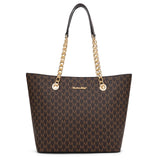 Montana West Women's Chain Top-Handle Tote Bag | Large Capacity Vegan Leather Handbag | 90-Day Warranty