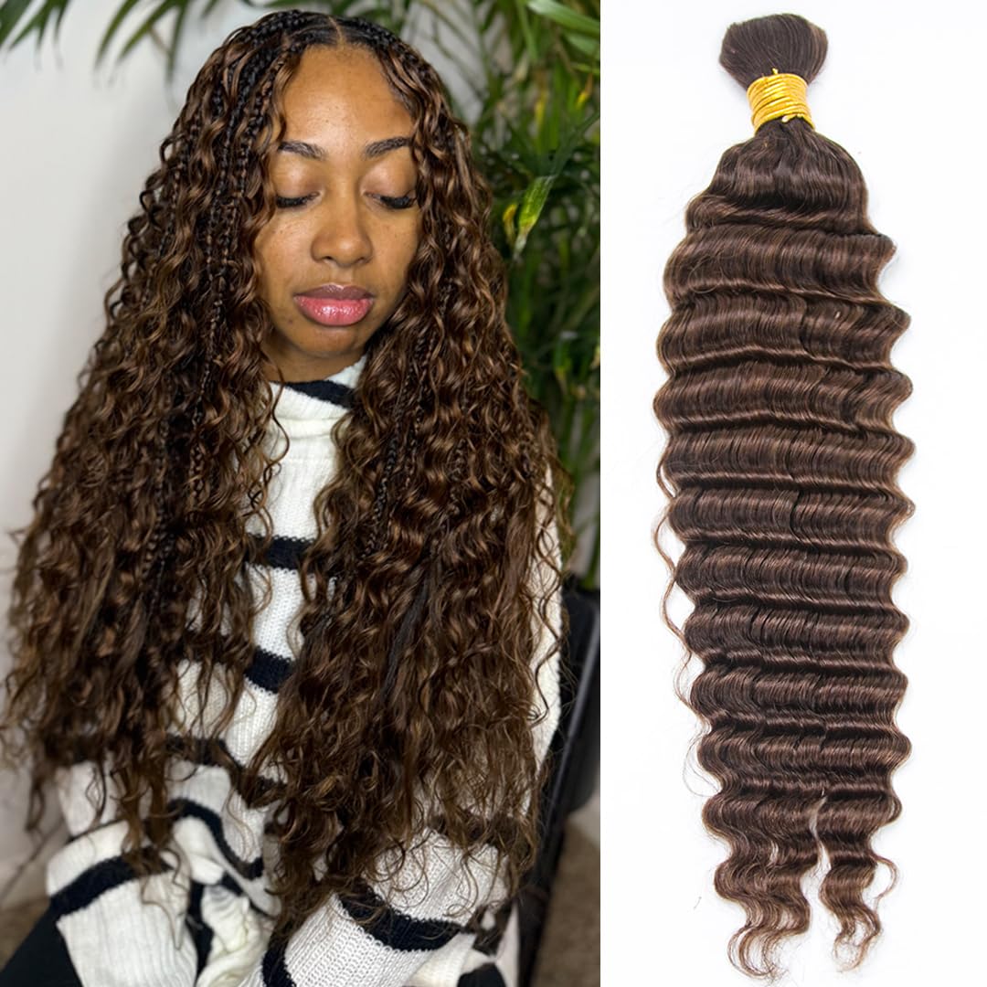 YWIGS 100% Human Braiding Hair 100g – Boho Knotless Braids, Deep Wave, Water Wave & More