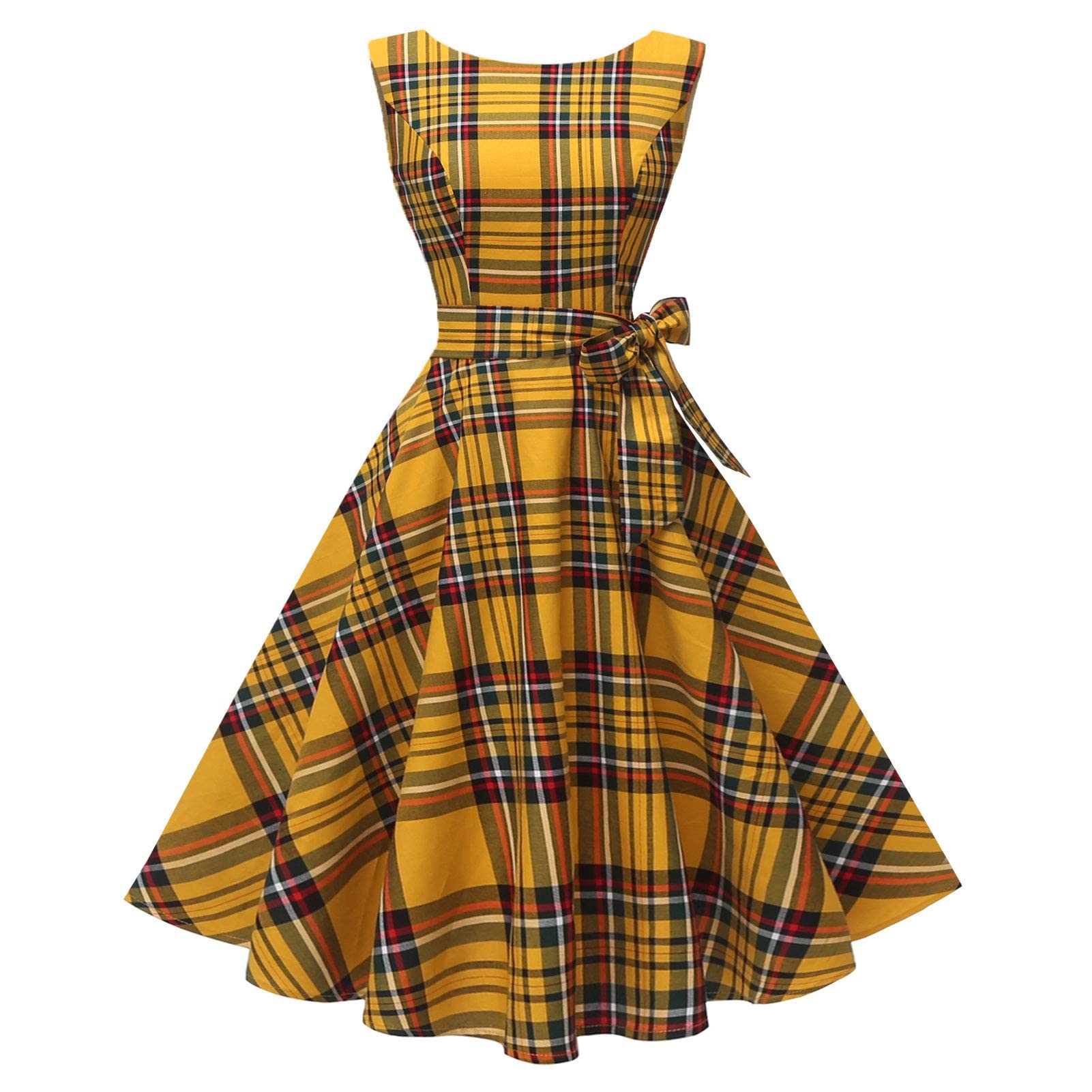 Women's Boatneck Sleeveless Swing Vintage 1950s Cocktail Dress