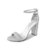 DREAM PAIRS Women's Hi-Chunk 4" Chunky Heel Sandals | Open Toe Ankle Strap | Vegan Leather