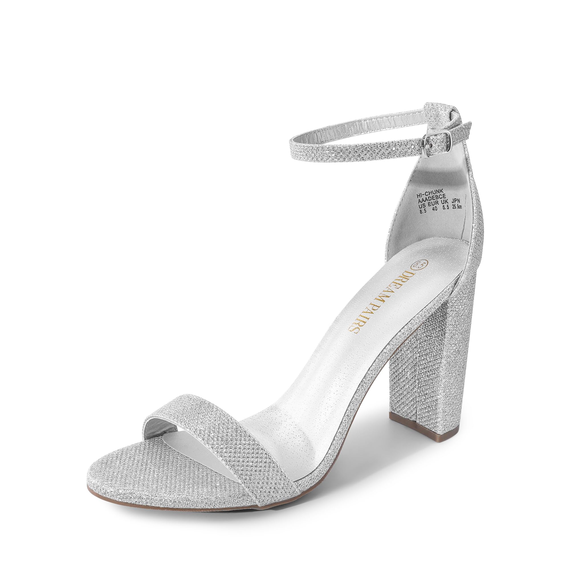 DREAM PAIRS Women's Hi-Chunk 4" Chunky Heel Sandals | Open Toe Ankle Strap | Vegan Leather