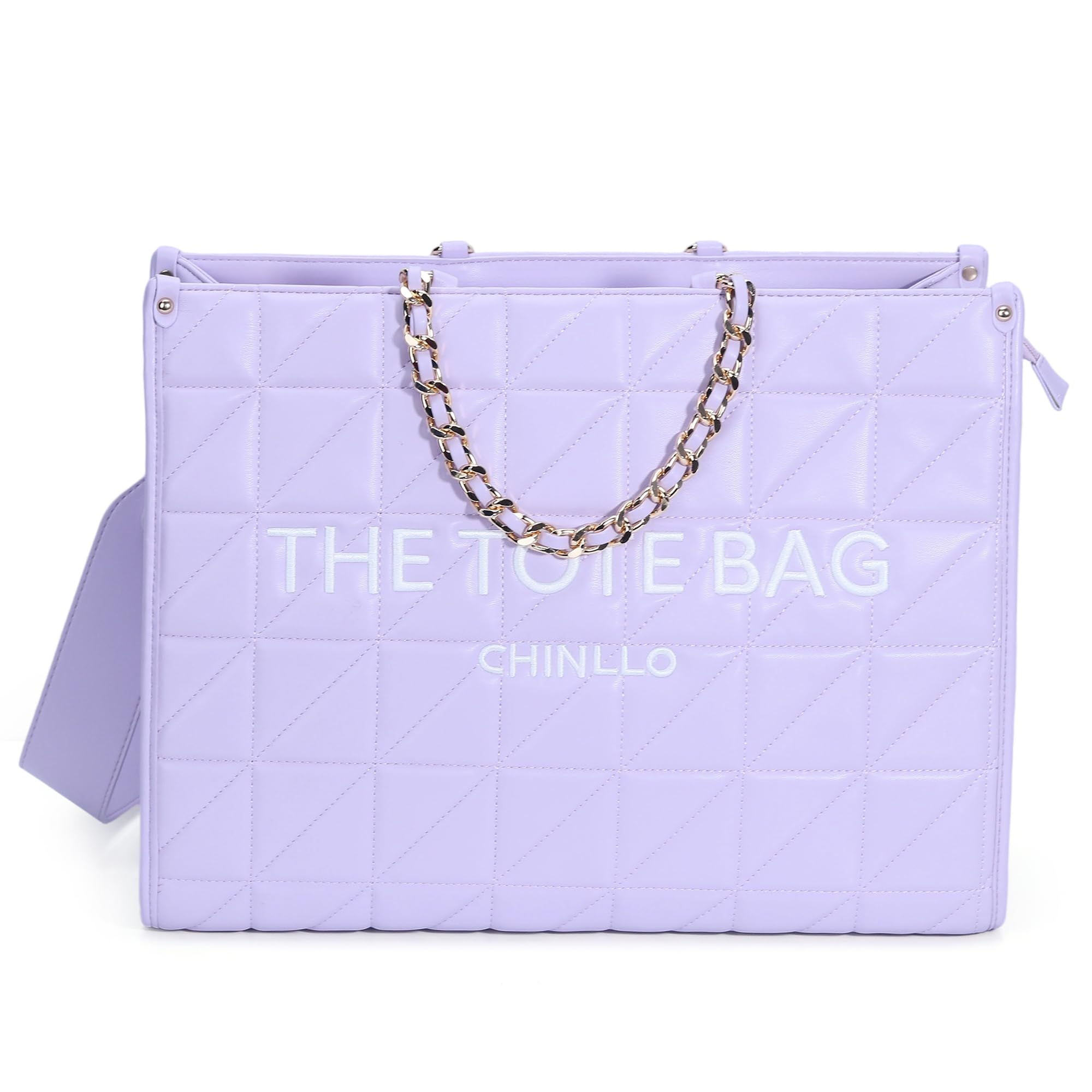 Chinllo Women's Quilted Tote Bag | Top Handle Satchel with Shoulder Strap | S, M, L