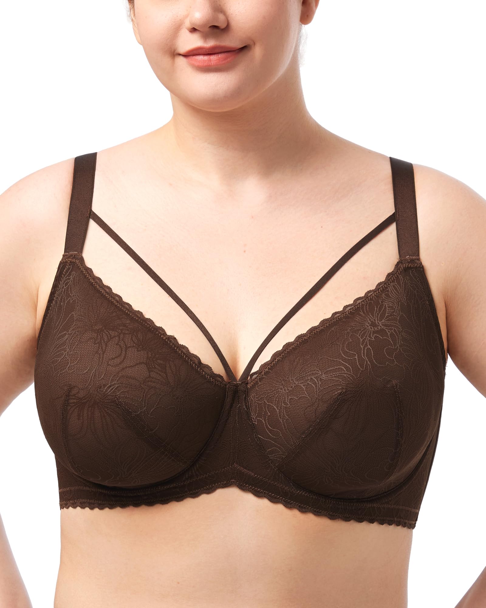 HSIA Minimizer Bras for Women Unlined Underwire Lace Bras for Large Breasts