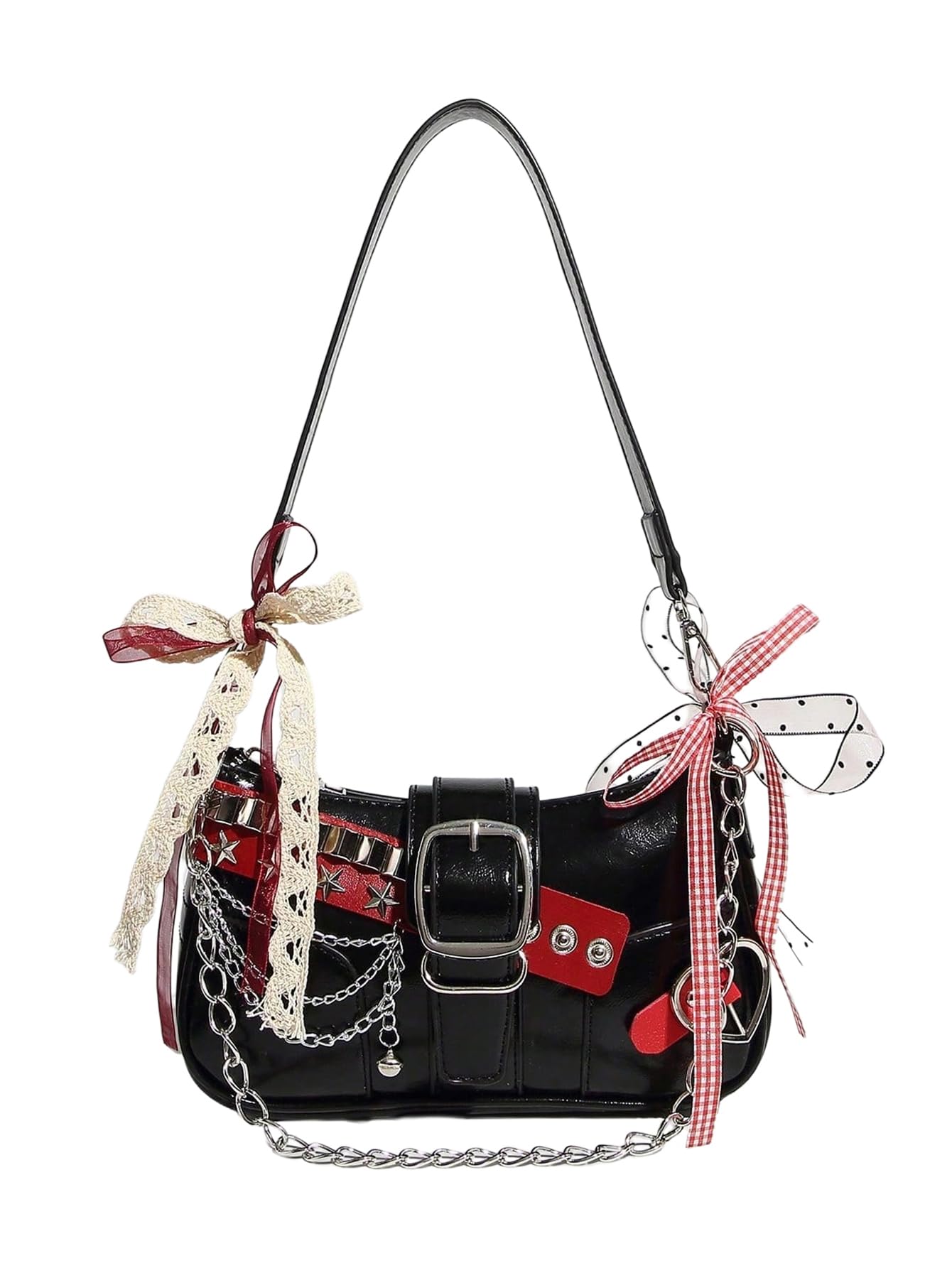 Verdusa Women's Y2K Star Mini Chain Hobo Bag | PU Leather Shoulder Purse | 21 Colors
