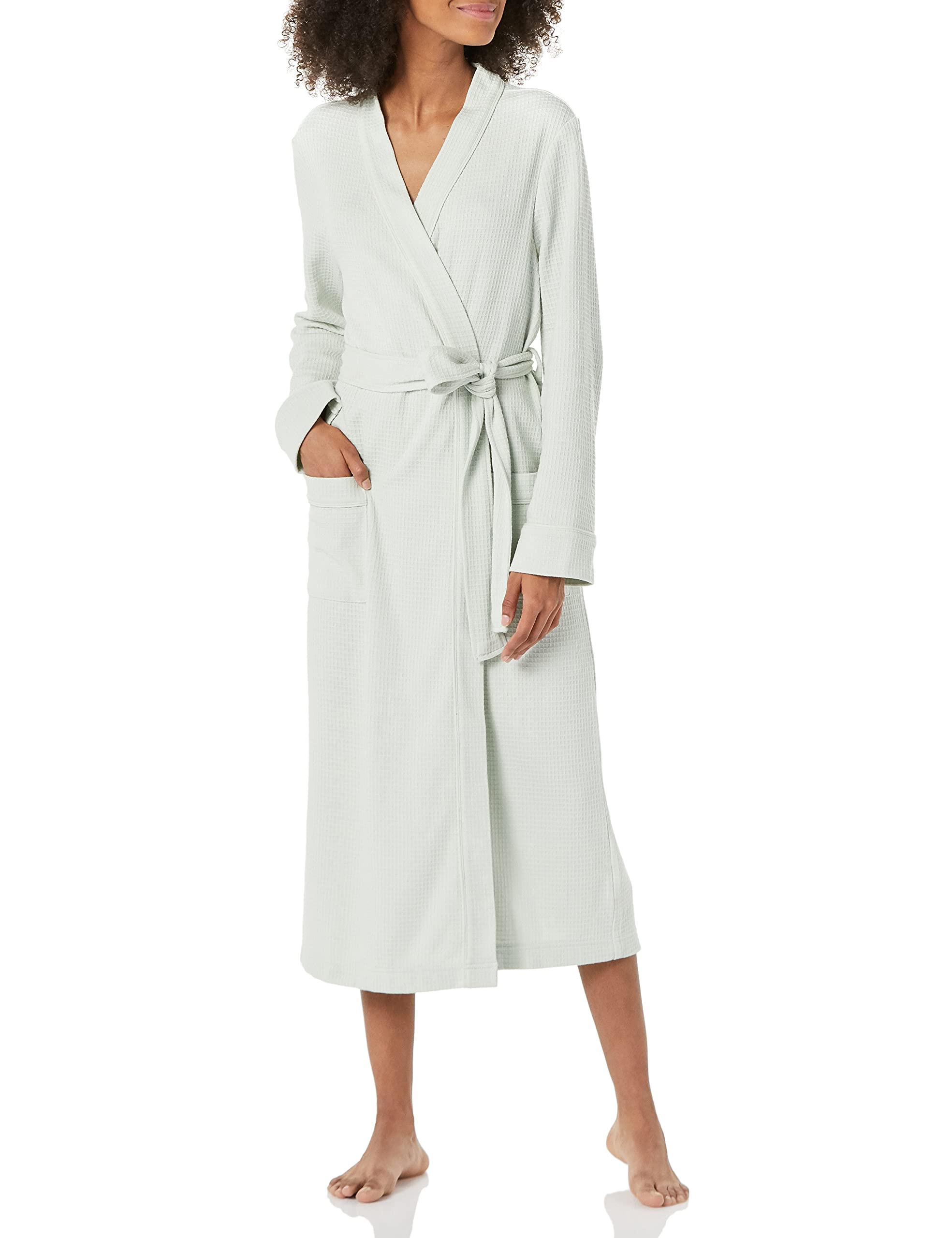 Amazon Essentials Women's Lightweight Waffle Full-Length Bath Robe (Available in Plus Size)