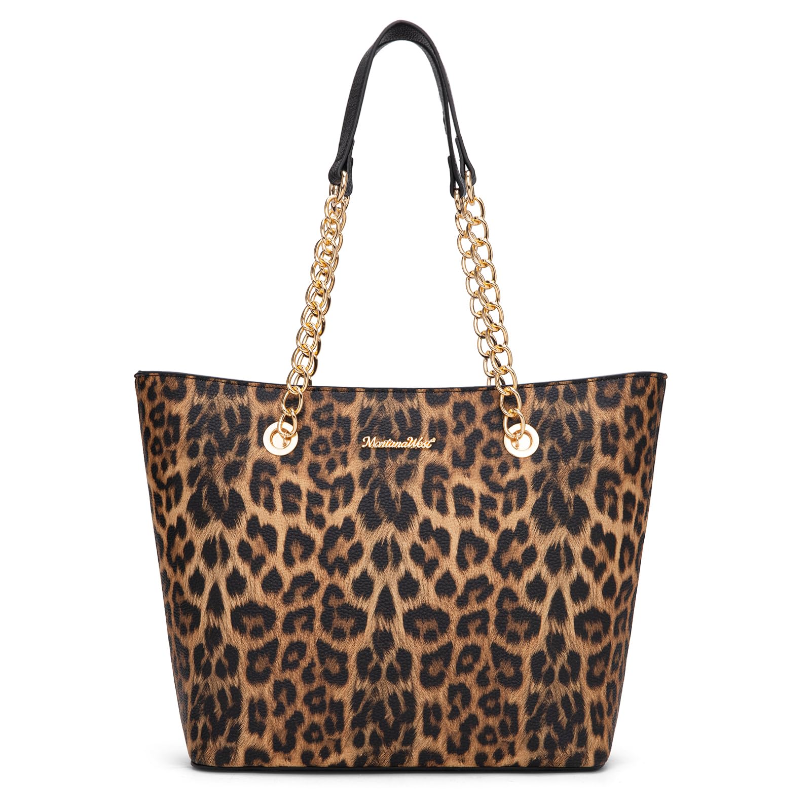 Montana West Women's Chain Top-Handle Tote Bag | Large Capacity Vegan Leather Handbag | 90-Day Warranty