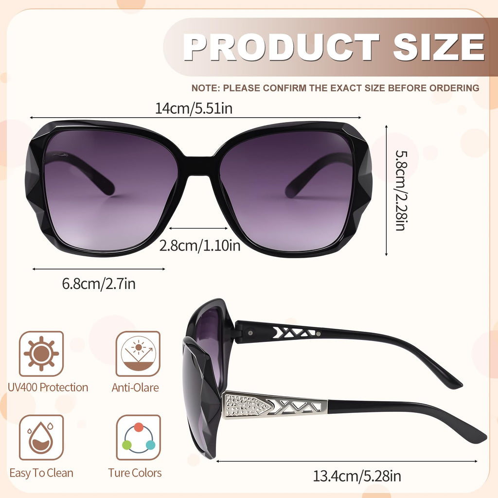 Oversized Rhinestone Sunglasses Set - Dazzling look.
