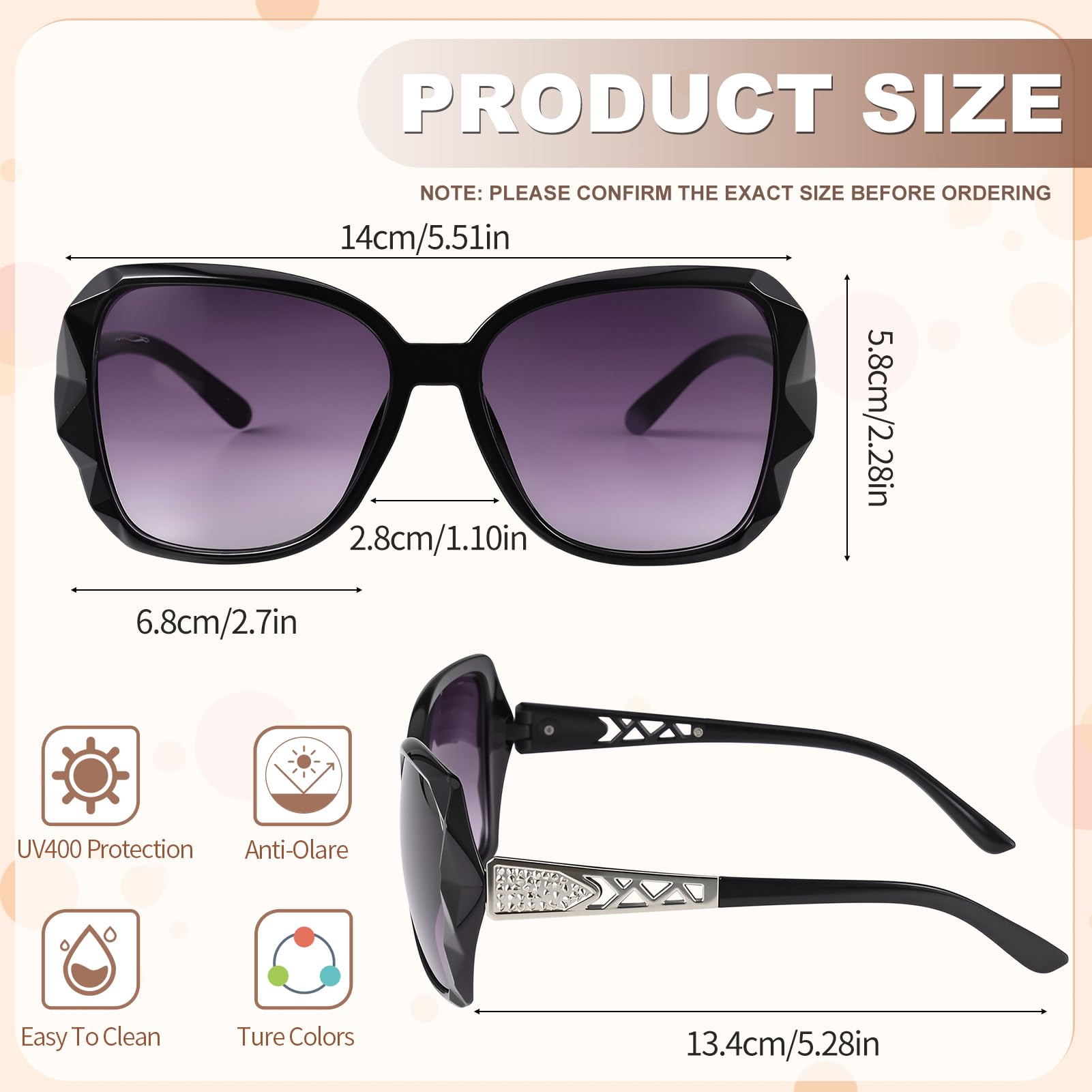 Oversized Rhinestone Sunglasses Set - Dazzling look.