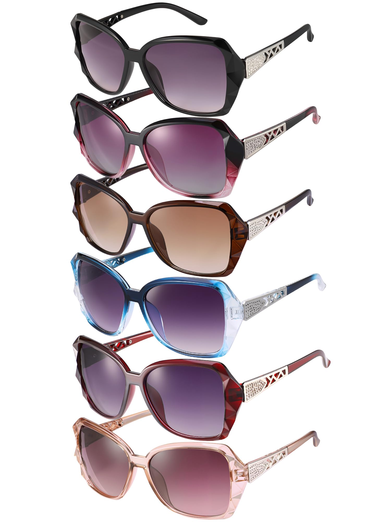 Oversized Rhinestone Sunglasses Set - Dazzling look.