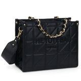 Chinllo Women's Quilted Tote Bag | Top Handle Satchel with Shoulder Strap | S, M, L