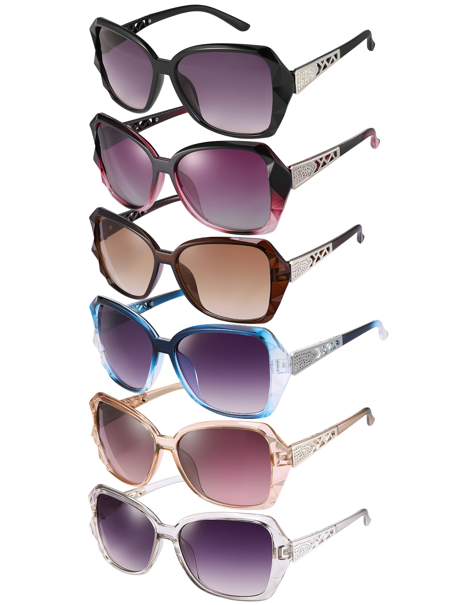 Oversized Rhinestone Sunglasses Set - Dazzling look.
