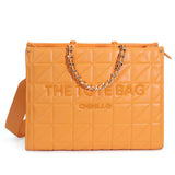 Chinllo Women's Quilted Tote Bag | Top Handle Satchel with Shoulder Strap | S, M, L