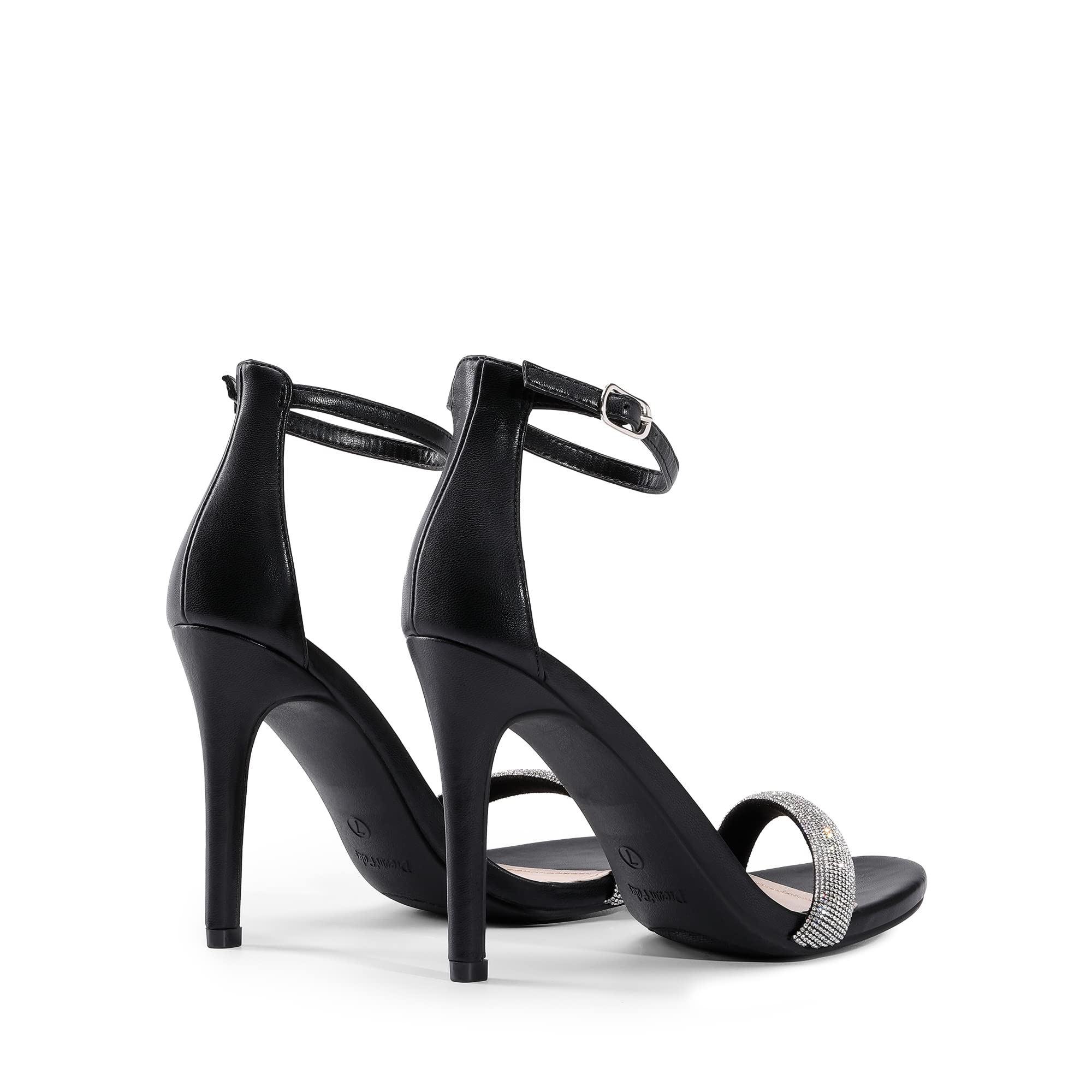 DREAM PAIRS Women's Stiletto Heels Sandals - Open Toe Ankle Strap High Heels