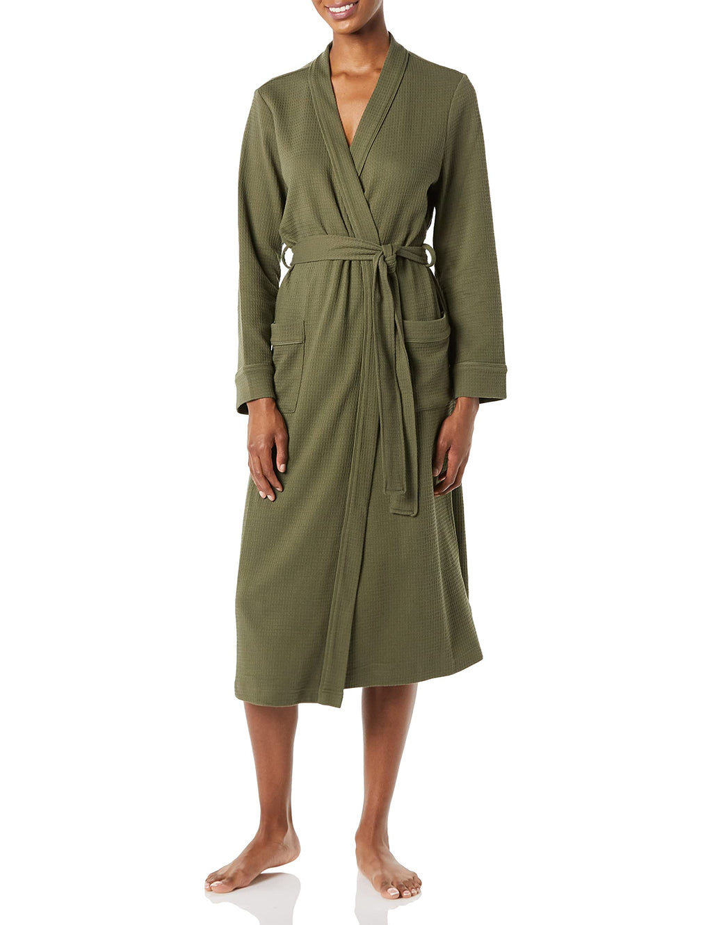 Amazon Essentials Women's Lightweight Waffle Full-Length Bath Robe (Available in Plus Size)
