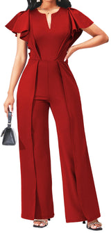 Women's Elegant Jumpsuit – Dressy Formal Long Pants Business Jumpsuit