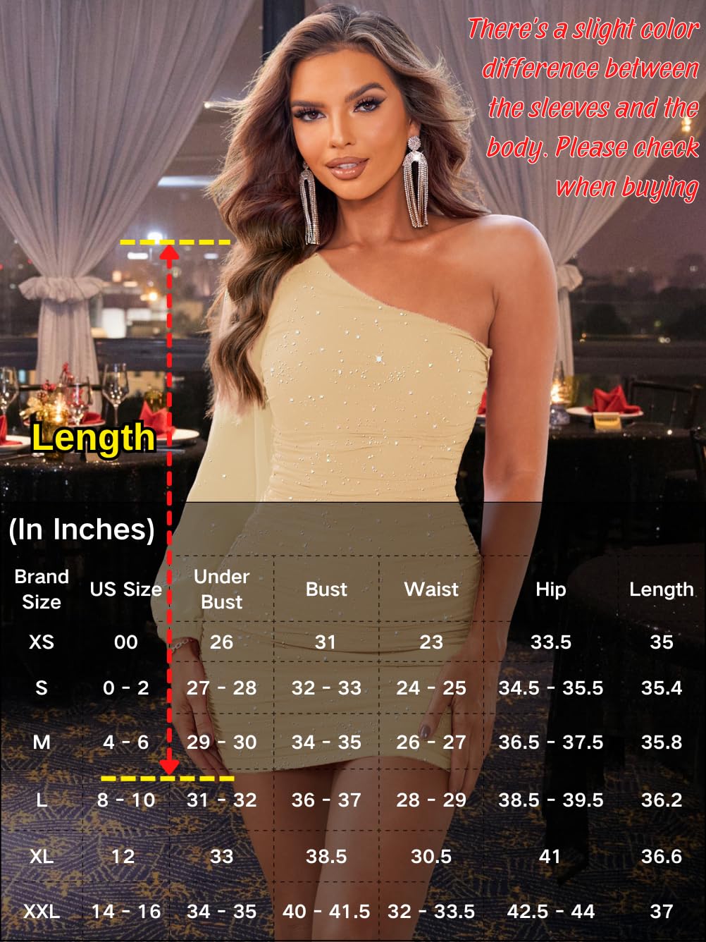 Sparkly One-Shoulder Ruched Bodycon Dress