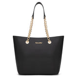 Montana West Women's Chain Top-Handle Tote Bag | Large Capacity Vegan Leather Handbag | 90-Day Warranty