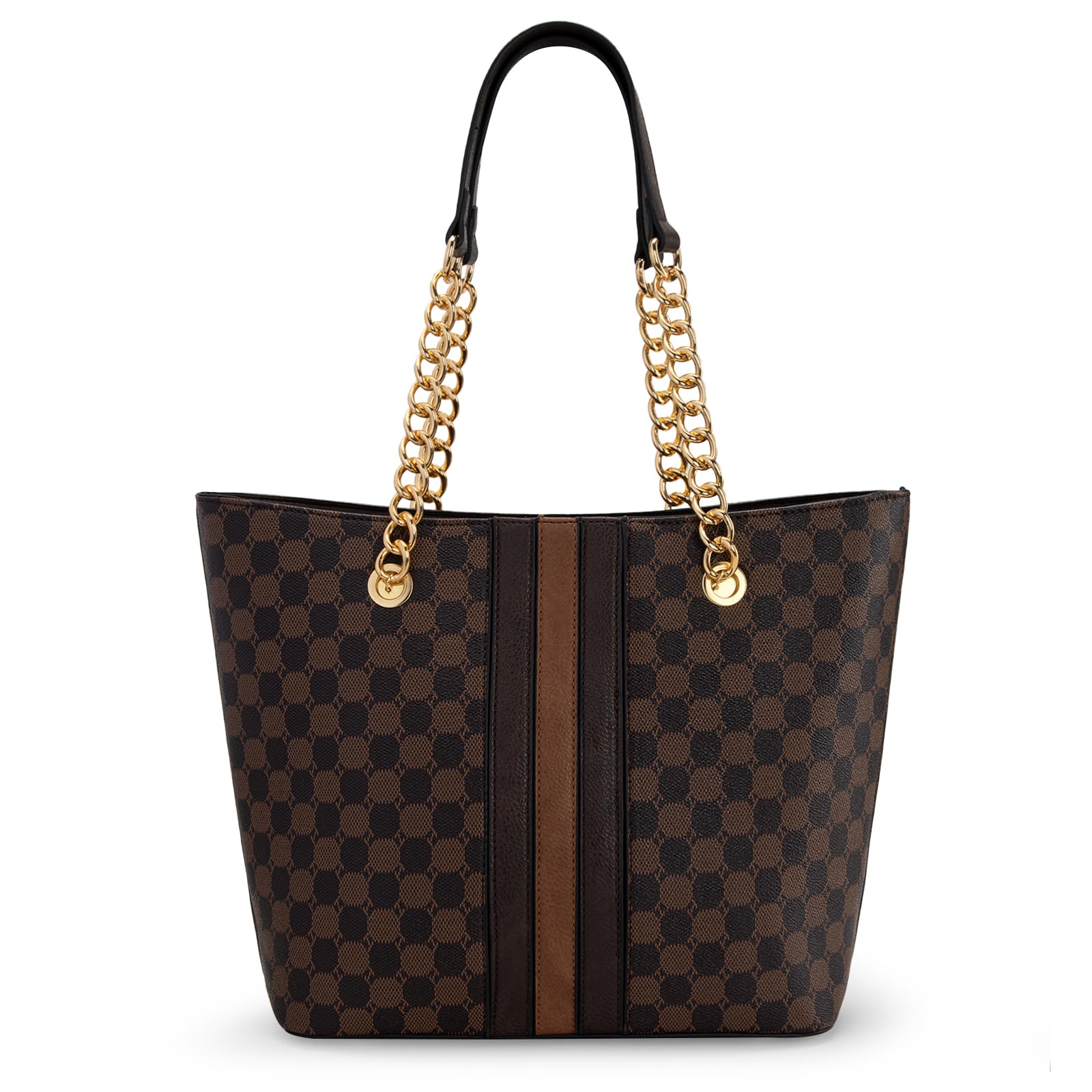 Montana West Women's Chain Top-Handle Tote Bag | Large Capacity Vegan Leather Handbag | 90-Day Warranty