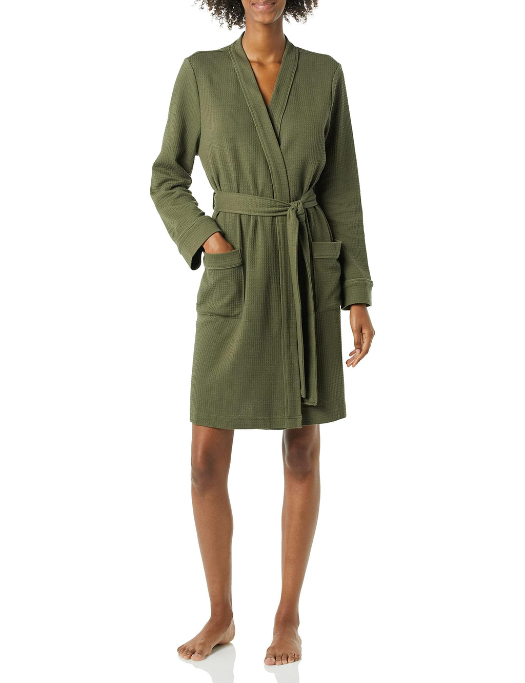 Amazon Essentials Women's Lightweight Waffle Full-Length Bath Robe (Available in Plus Size)