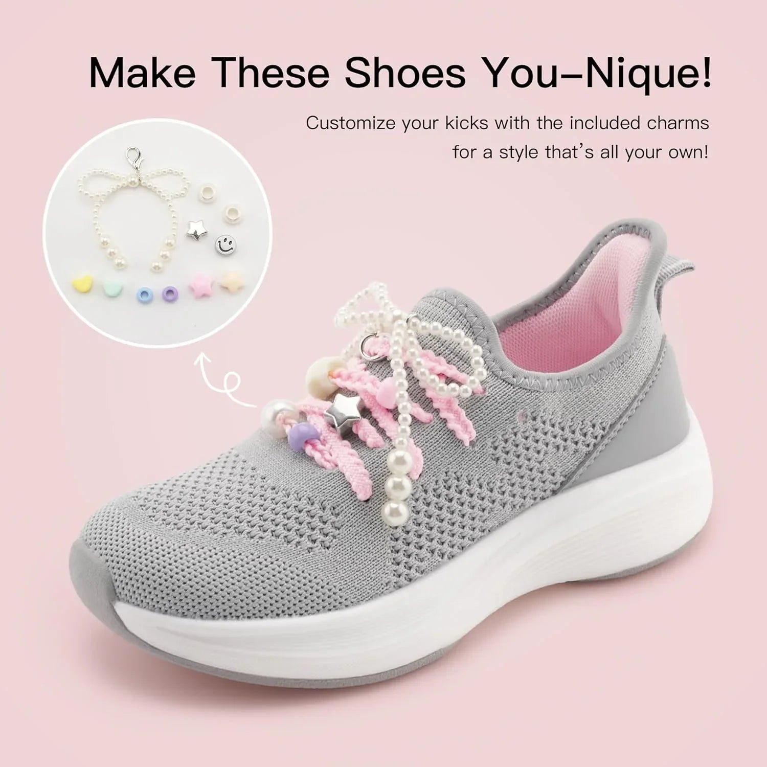 Girls Lightweight Slip-On Athletic Sneakers - Dazzling Beauty Solution