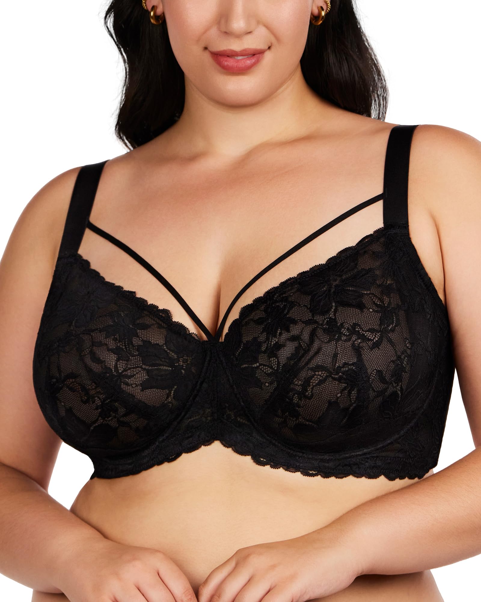 HSIA Minimizer Bras for Women Unlined Underwire Lace Bras for Large Breasts