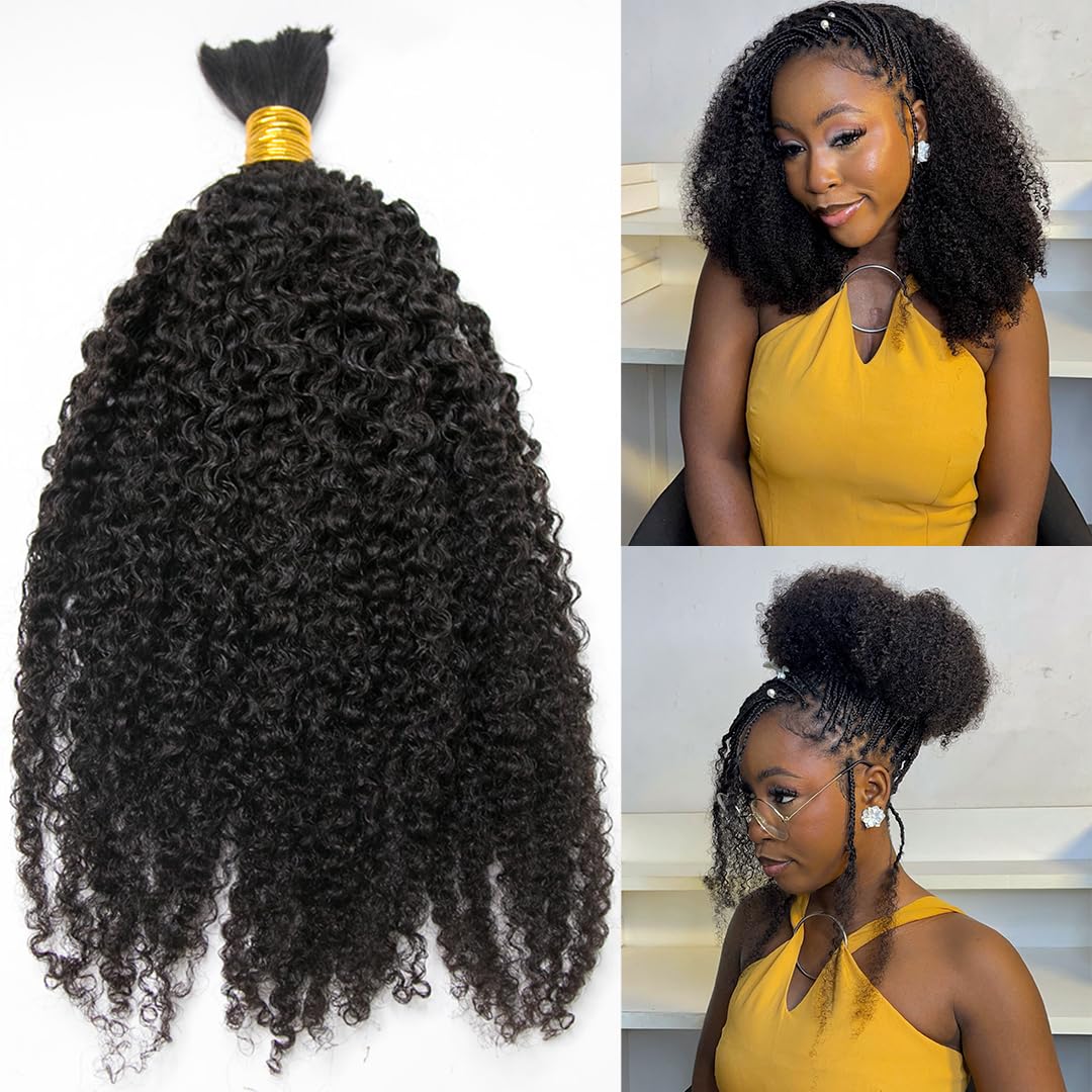 YWIGS 100% Human Braiding Hair 100g – Boho Knotless Braids, Deep Wave, Water Wave & More
