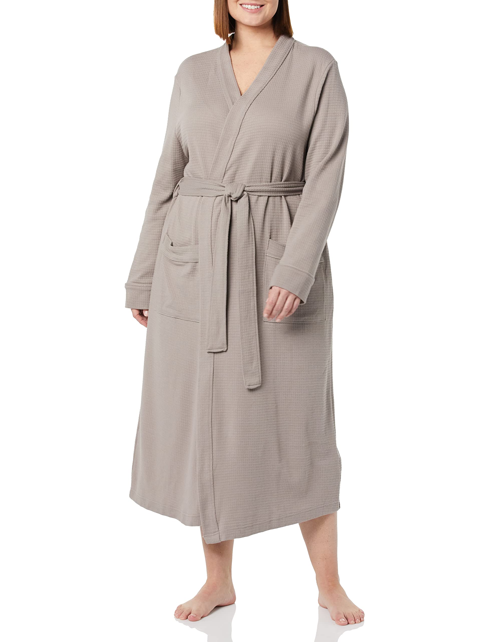 Amazon Essentials Women's Lightweight Waffle Full-Length Bath Robe (Available in Plus Size)