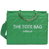 Chinllo Women's Quilted Tote Bag | Top Handle Satchel with Shoulder Strap | S, M, L